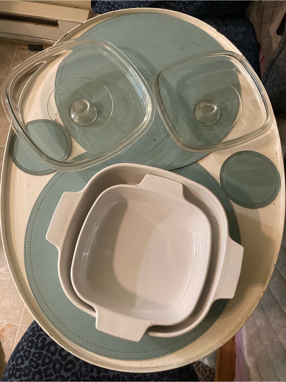 Corningware Vintage Collectible “Shadow Iris” Baking Dishes 1&2 Liter/Glass Lids - Picture 5 of 6